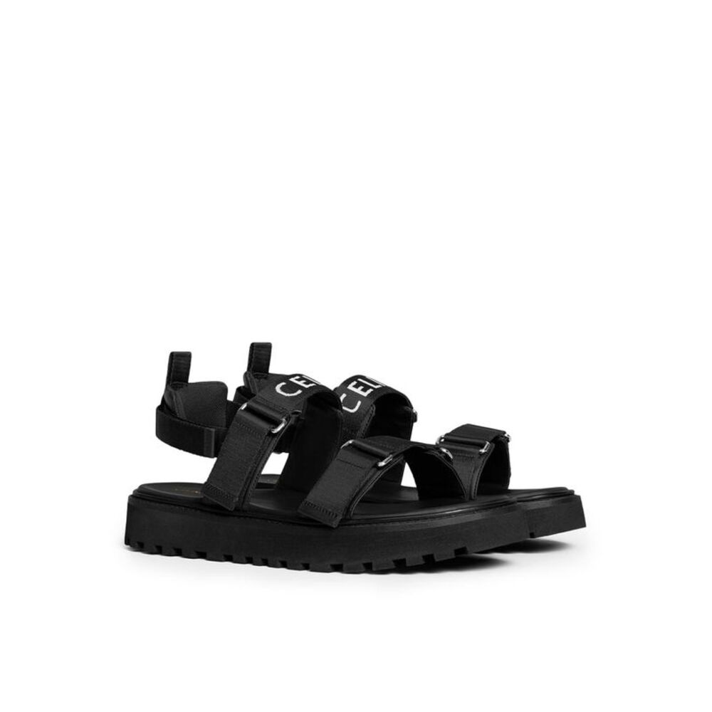 Celine Men Billie Celine Strapple Sandal In “Celine” Jacquard And Calfskin - Picture 2 of 4